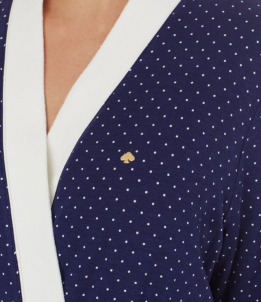 PJ Salvage Solid Ribbed Knit Long Wrap Robe