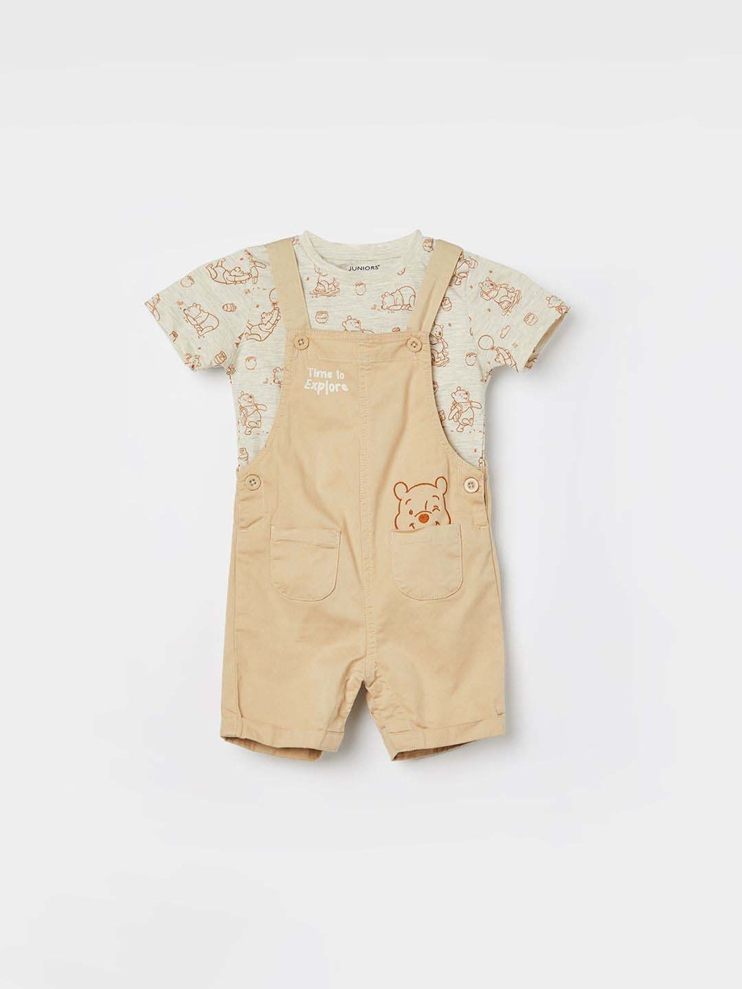 Juniors by Lifestyle Boys Beige Cotton Printed Coordinate Set
