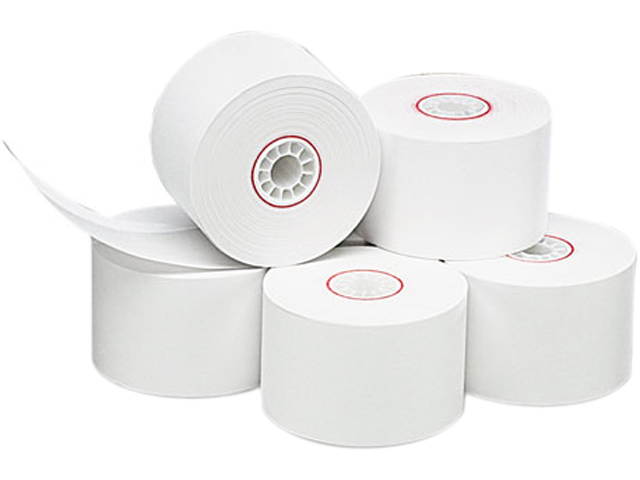 PM Company Thermal Paper Rolls Cash Register/POS Roll, 1-3/4"x150 ft, White, 10/Pack