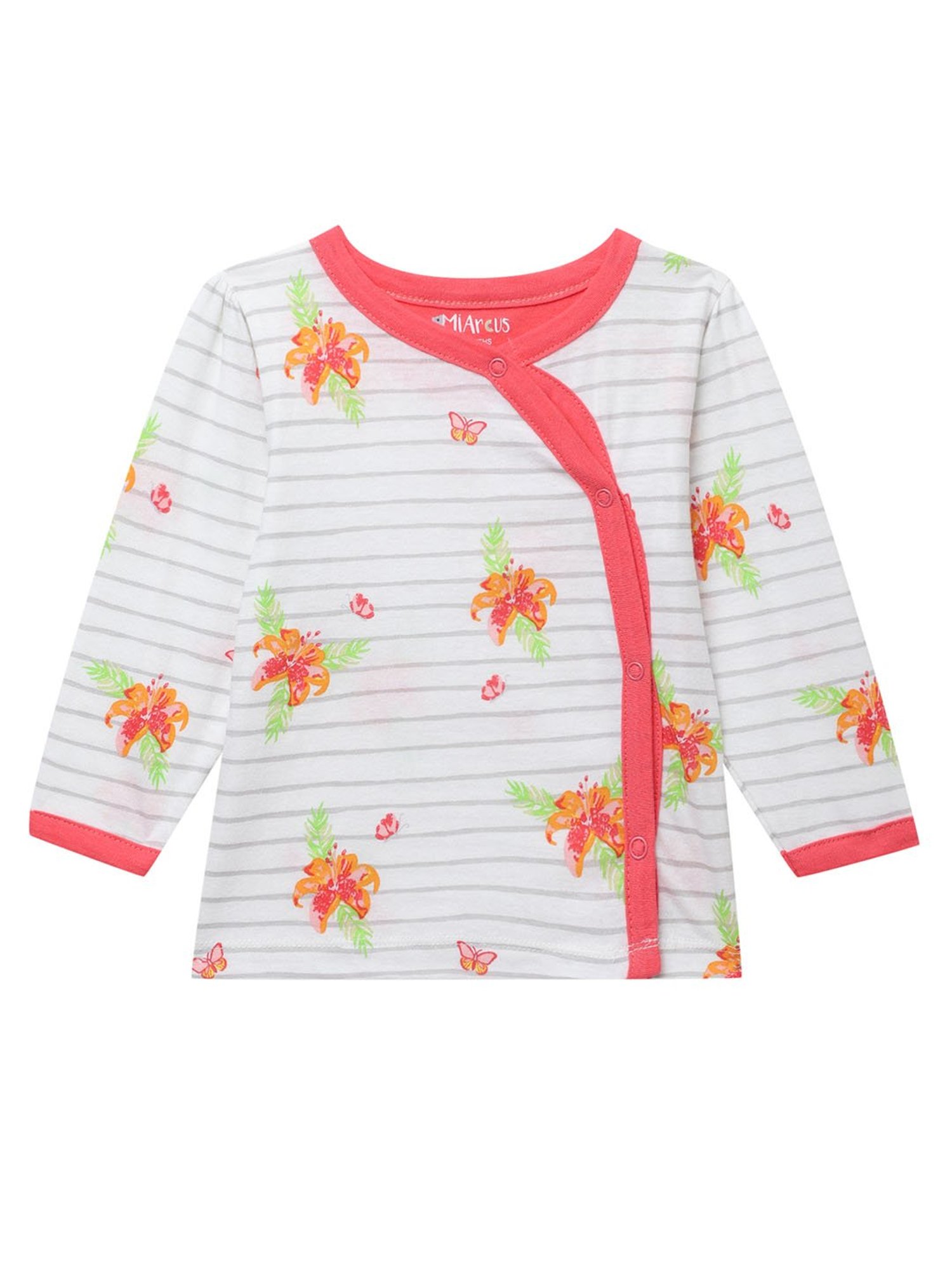 MiArcus Kids Red Printed 2 Full Sleeve Tee & Pajama