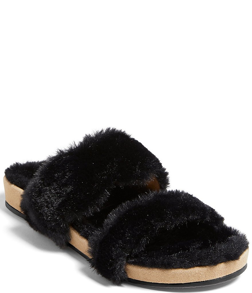 Jack Rogers Lauren Comfort Cozy Faux Fur Slides