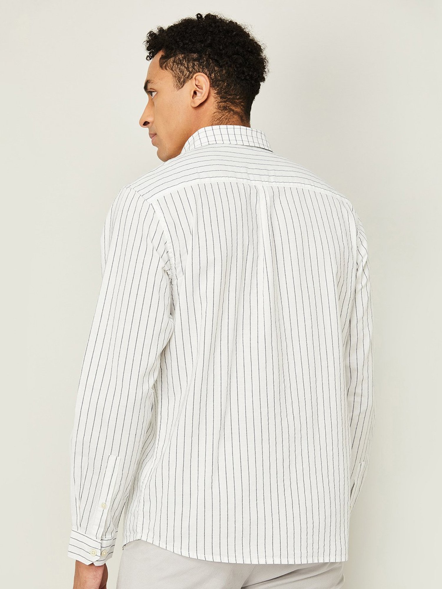 Melange by Lifestyle White Regular Fit Check Shirt