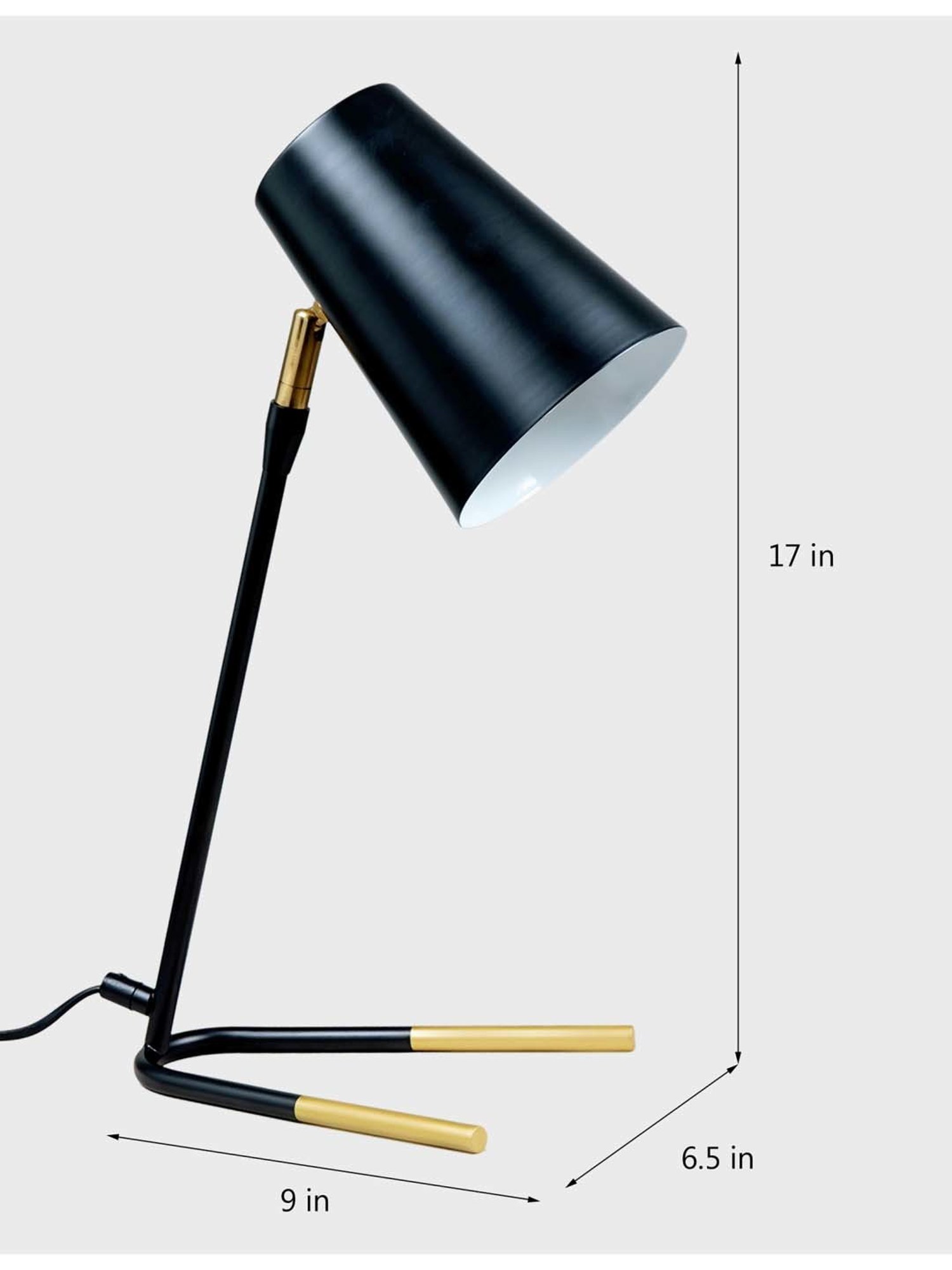 Kapoor E Illuminations 'Bow' Black & Golden Metal Desk Light - Set of 1