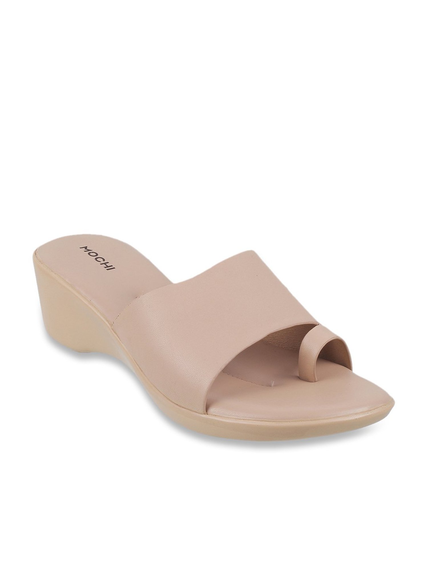 Mochi Women's Nude Toe Ring Wedges