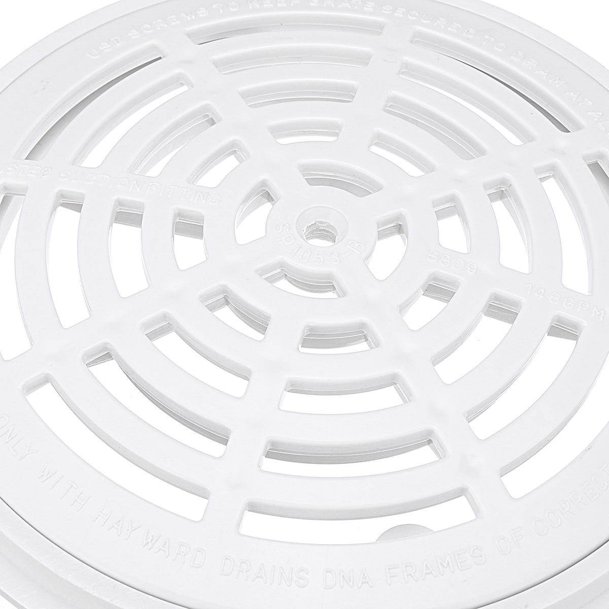 Swimming Pool Main Drain Cover 8-Inch with 2 Screws White Universal Outdoor Drainage Grate for Swimming Pool Cover Replacement
