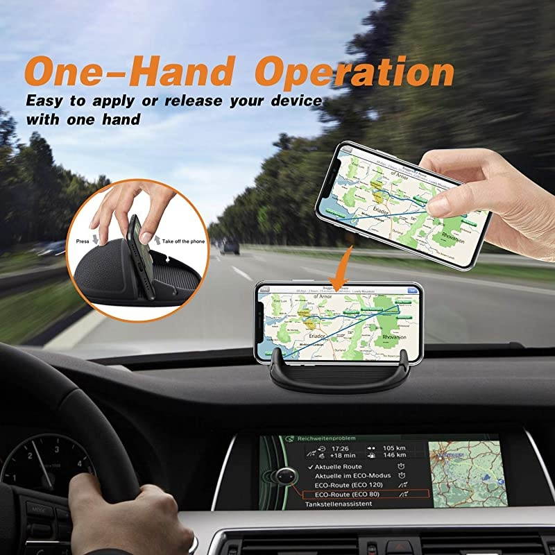 Phone Holder Phone Mount Silicone Pad Mat for Various Dashboards AntiSlip Desk Phone Stand Compatible with iPhone Samsung Android Smartphones GPS Devices and More