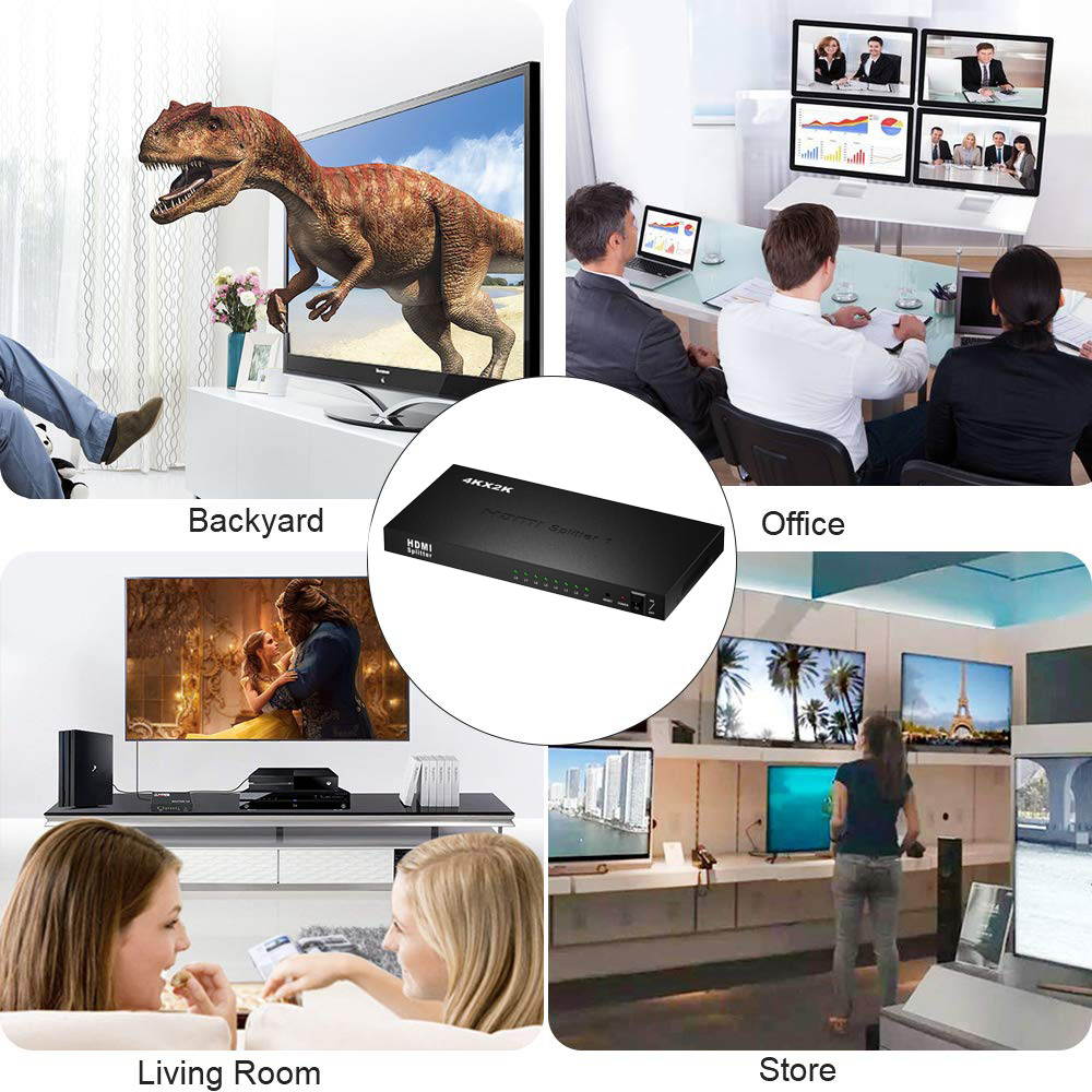 2 Pcs HDMI Splitter 4K@50Hz, avedio links HDMI Splitter 1 in 2 Out, HDMI2.0b Splitter for Dual Monitors Only Duplicate/Mirror Screens, Support HDCP2.2, RGB 4:4:4, 18.5Gbps, Auto Scaling, Full HD 1080P