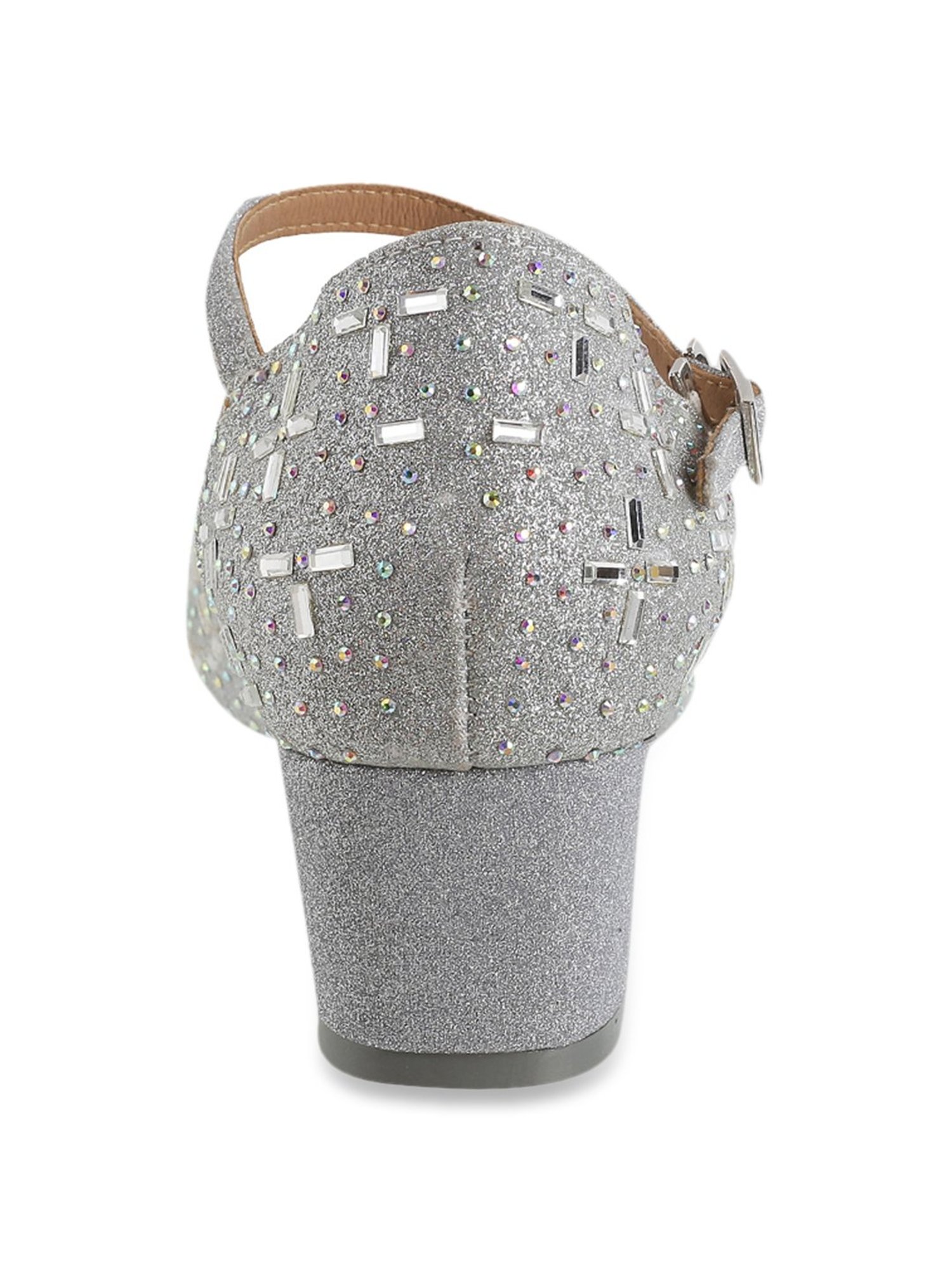 Mochi Women's Silver Ankle Strap Sandals