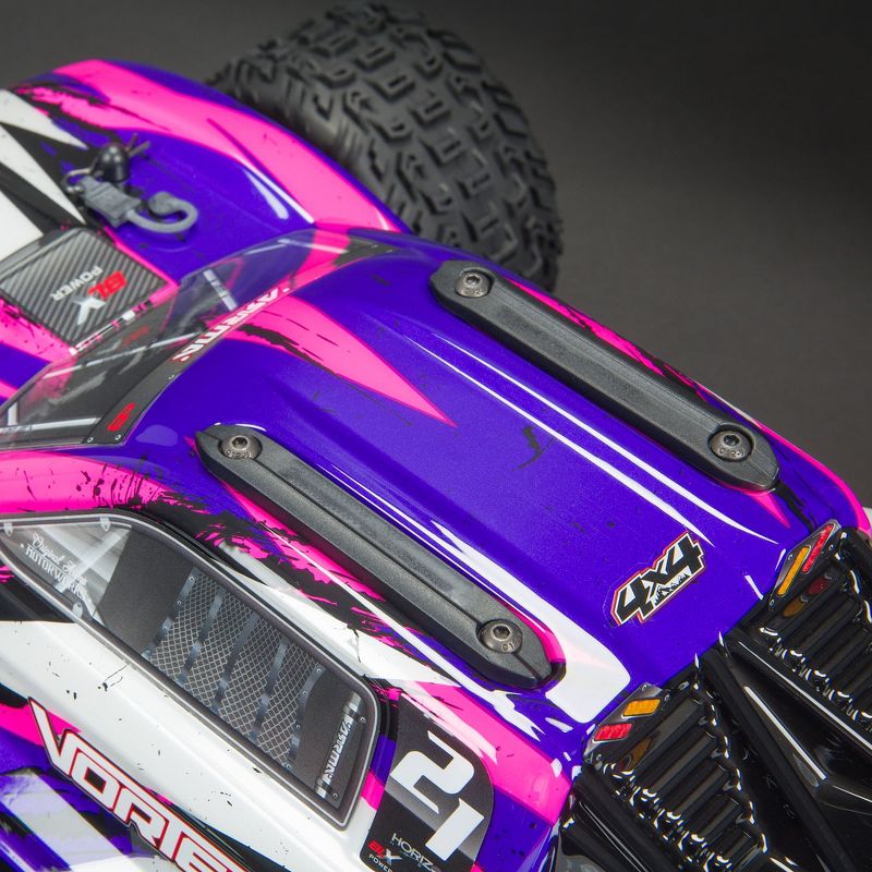 ARRMA RC Truck 1/10 VORTEKS 4X4 3S BLX Stadium Truck RTR (Batteries and Charger Not Included), Purple, ARA4305V3T2