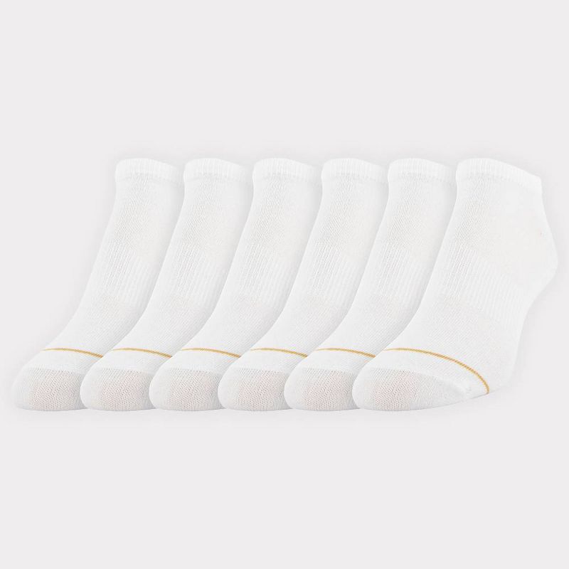 All Pro by Gold Toe Women's Flat Knit 6pk No Show Athletic Socks - White 4-10