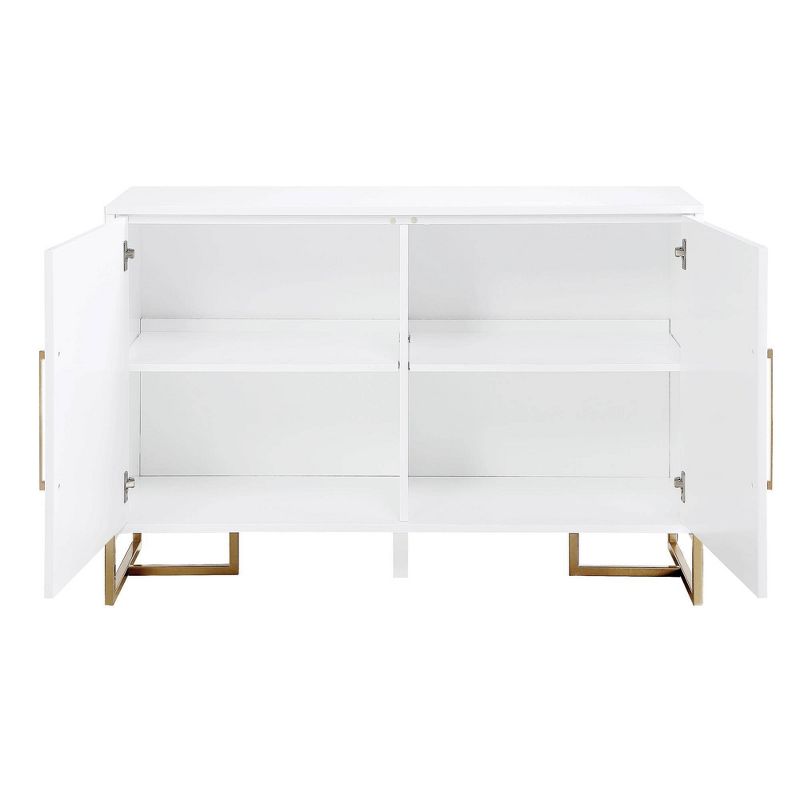 Herringbone Console Unit White - CosmoLiving by Cosmopolitan