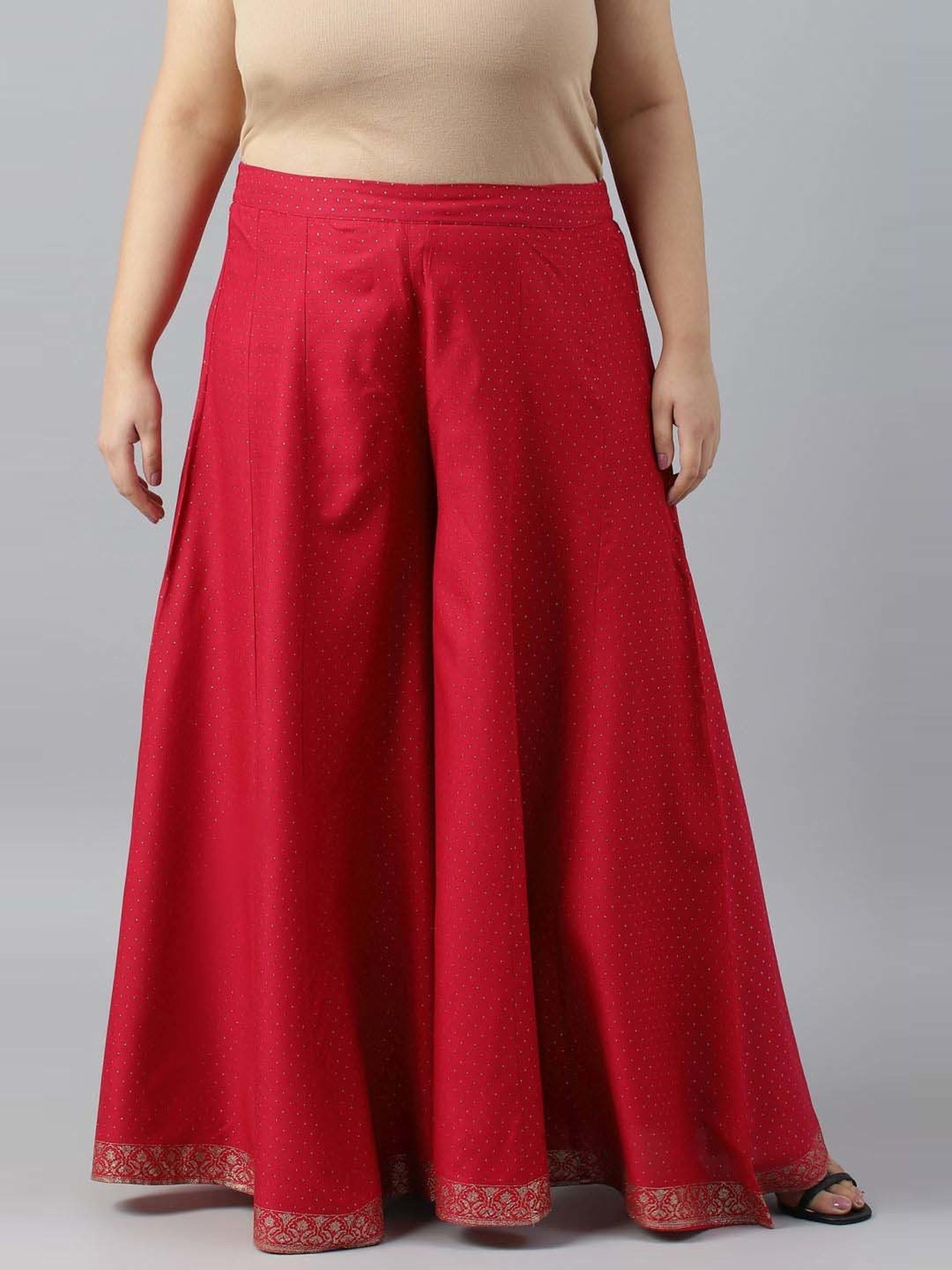 W Pink Polka Dots Palazzos