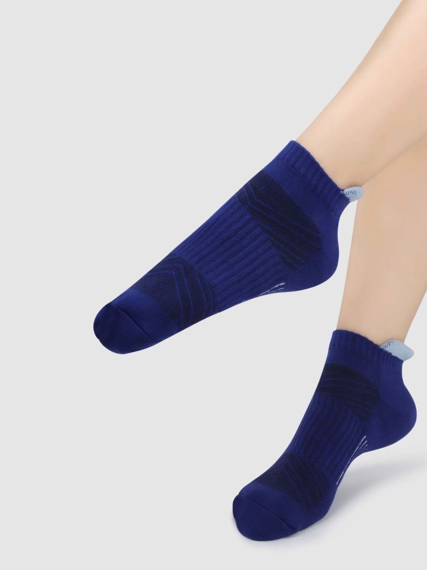 NEXT2SKIN Blue & Pink Cotton Ankle Socks - Pack Of 3