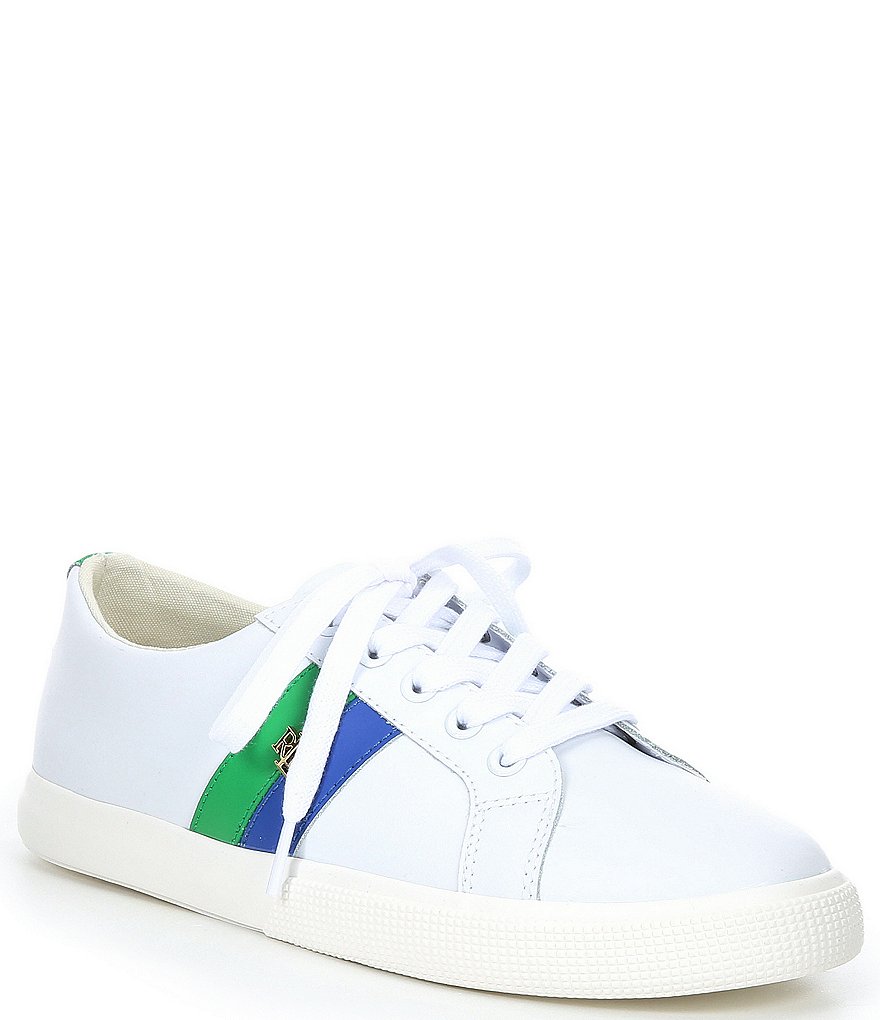 Lauren Ralph Lauren Janson II Leather Lace-Up Color Block Sneakers