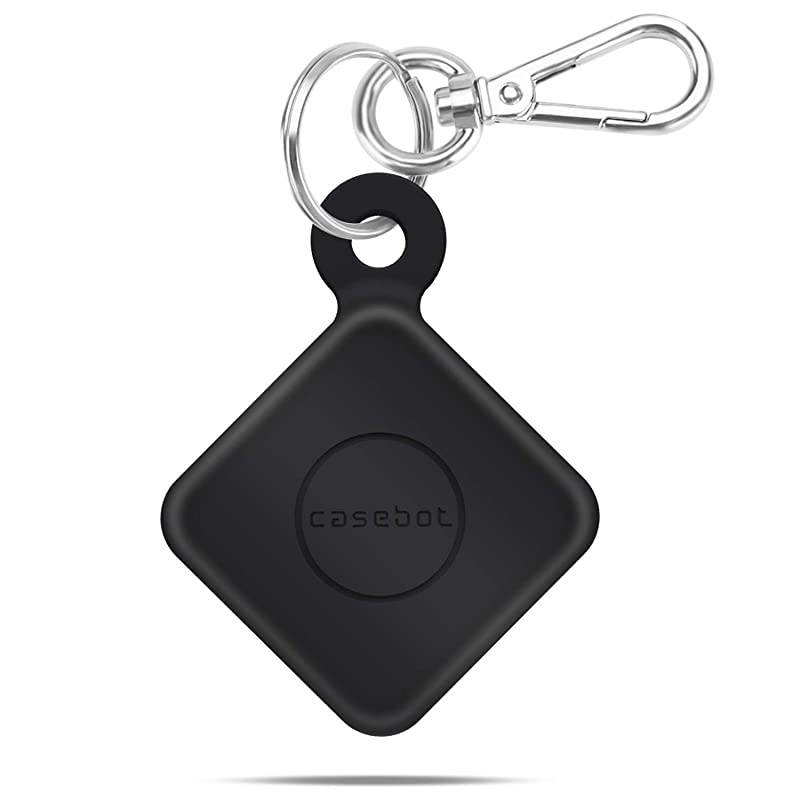 Silicone Case with Carabiner Keychain for Tile Mate 2020 amp 2018 AntiScratch Lightweight Soft Protective Sleeve Skin Cover Black