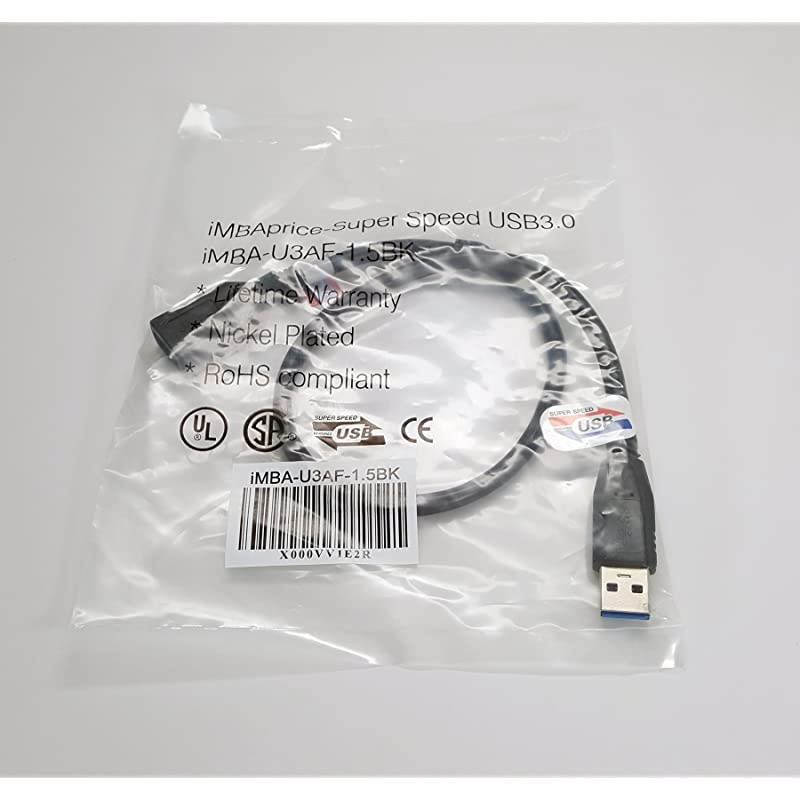 USB 30 Extender 15 Feet SuperSpeed USB 30 A Male to USB 30 A Female Extension Cable Black