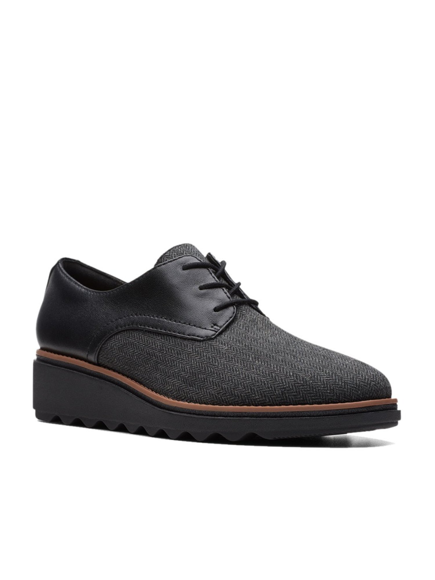 Clarks Women's Sharon Rae Black Derby Shoes