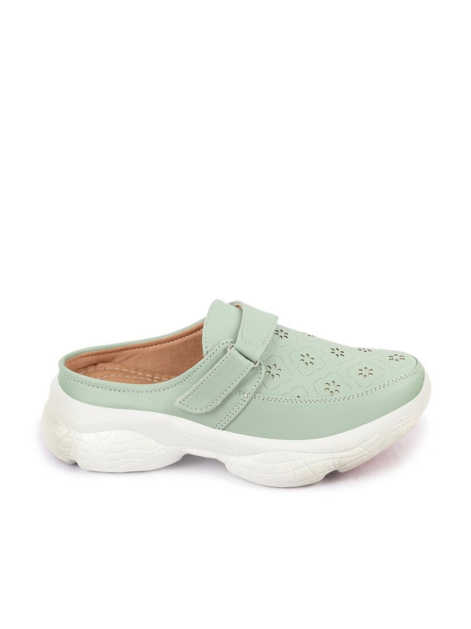 Fausto Women's Pista Green Mule Shoes