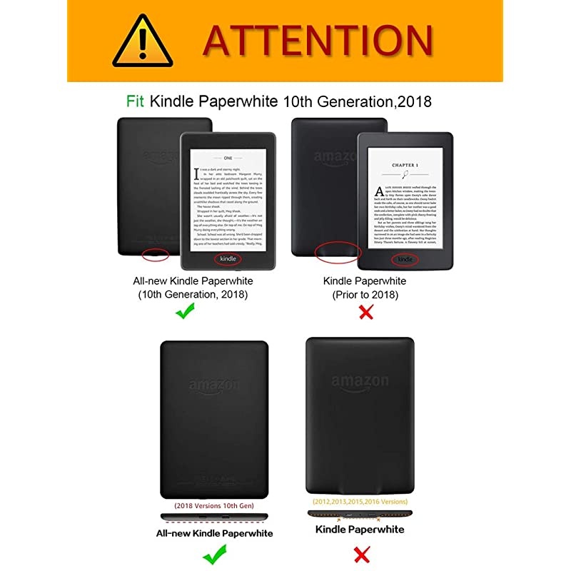 Print Case for AllNew Kindle Paperwhite Premium PU Leather Case Smart Slimshell Protective Cover with Auto WakeSleep for Kindle Paperwhite 2018 10th Not fit Paperwhite Prior to 2018