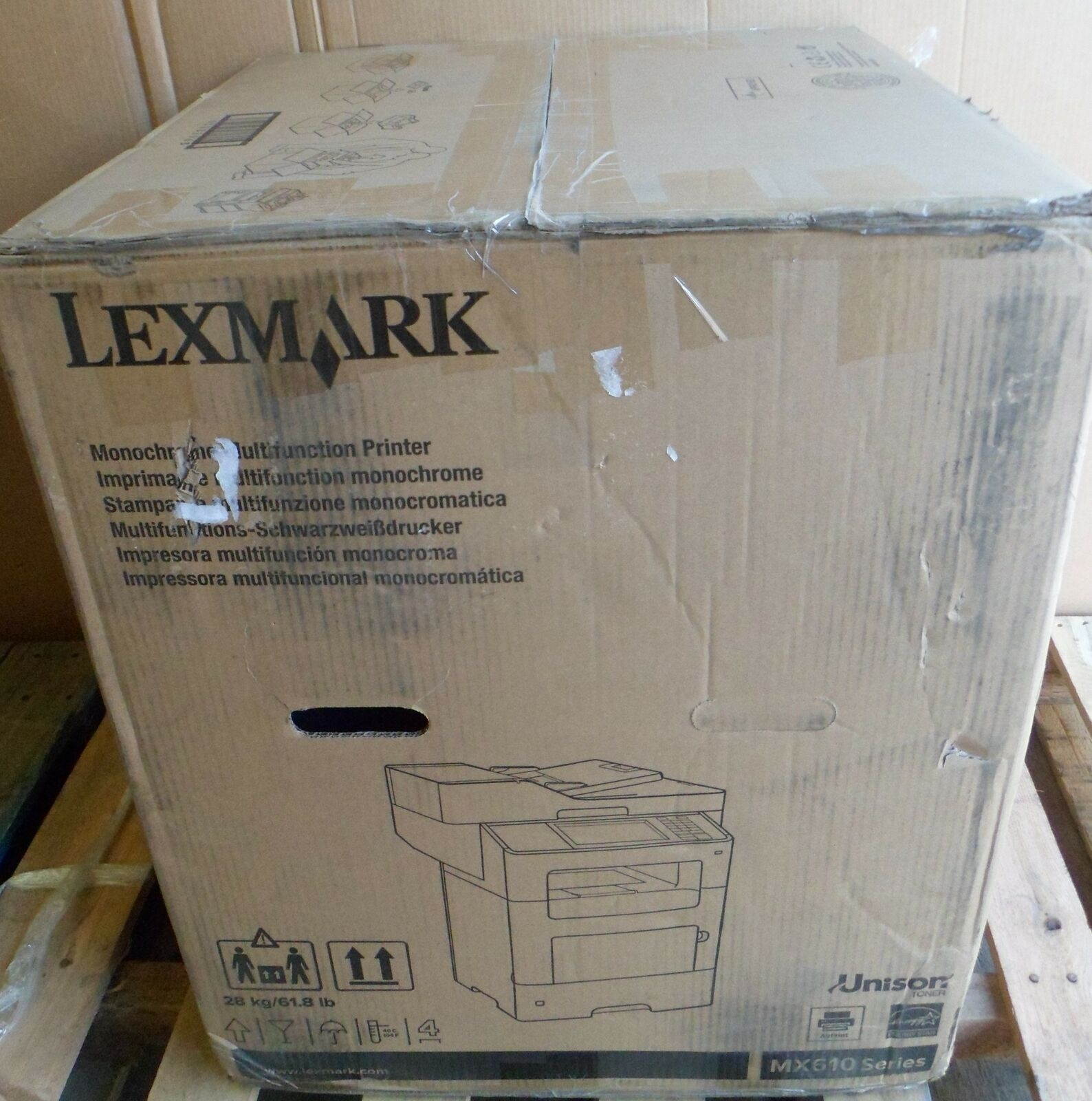 NEW Lexmark MX611DHE Monochrome All-In-One Printer Copier Scanner