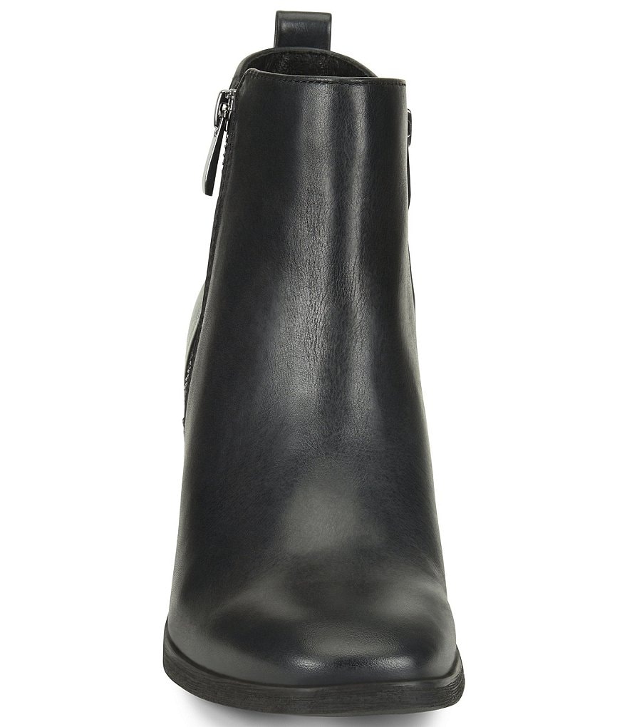 Sofft Canelli Leather Double Zipper Block Heel Booties