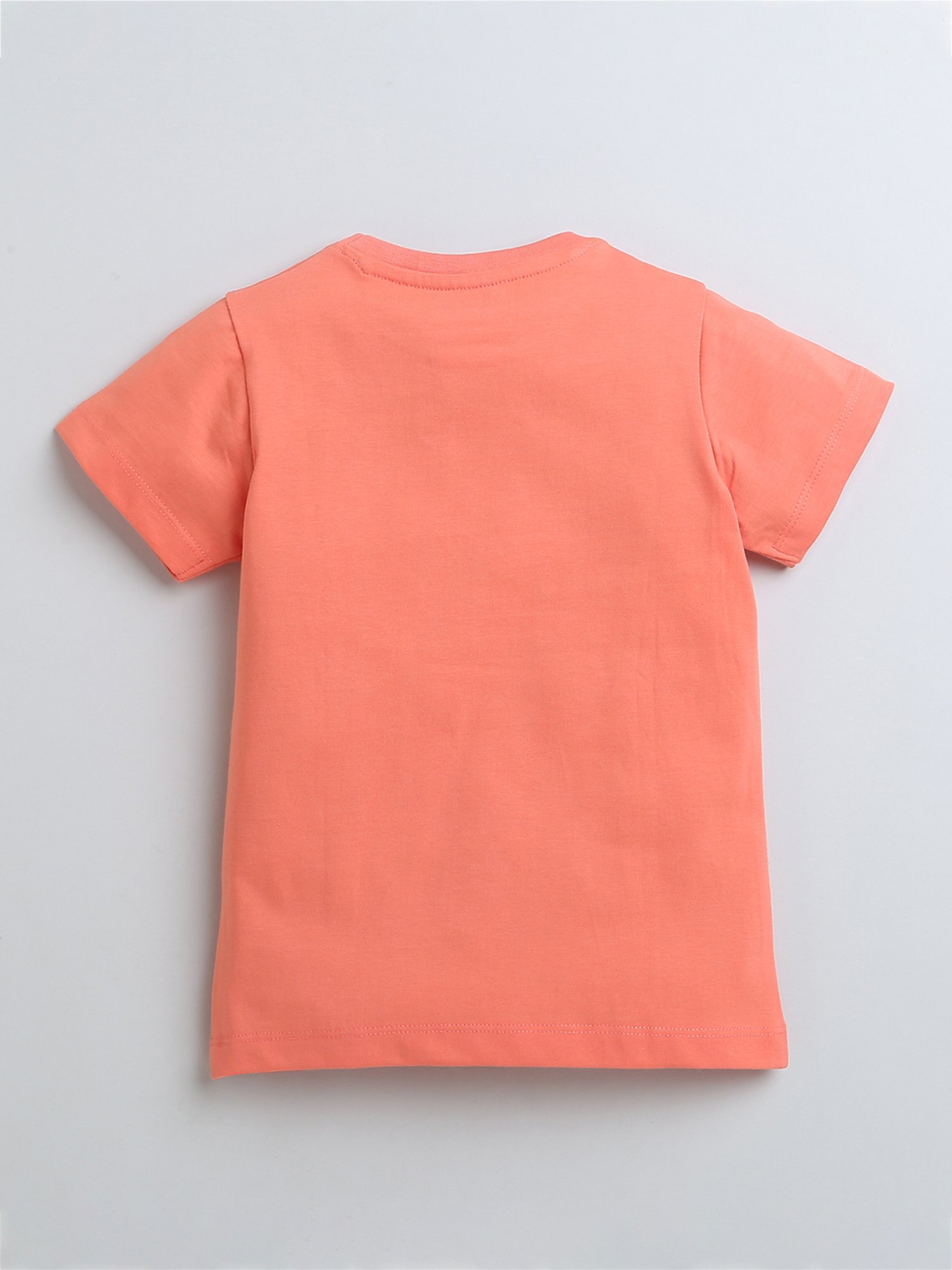 Bumzee Kids Peach Floral Print T-Shirt