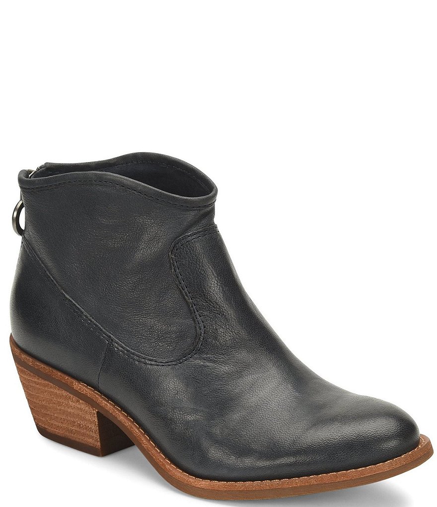Sofft Aisley Unlined Leather Block Heel Western Booties