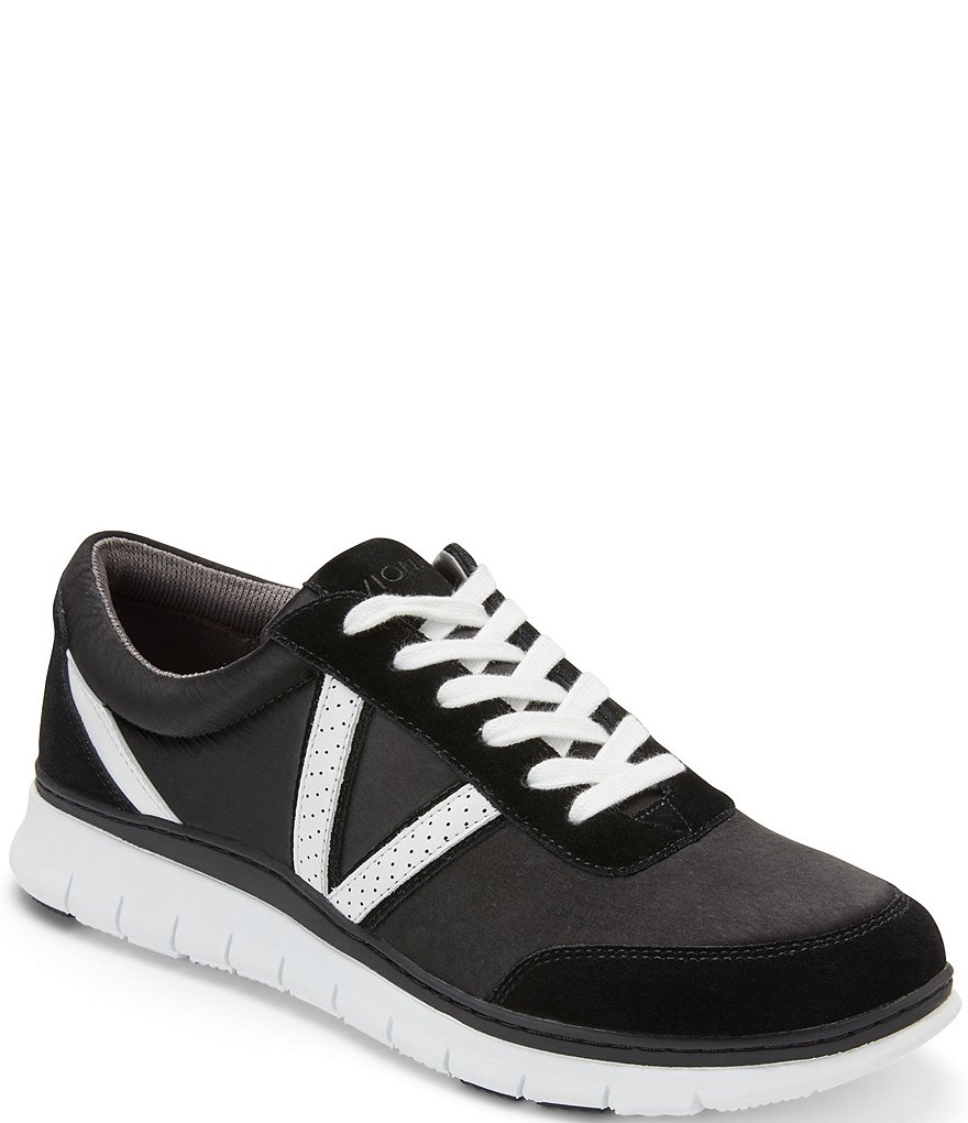 Vionic Nana Satin Leather Lace-Up Sneakers