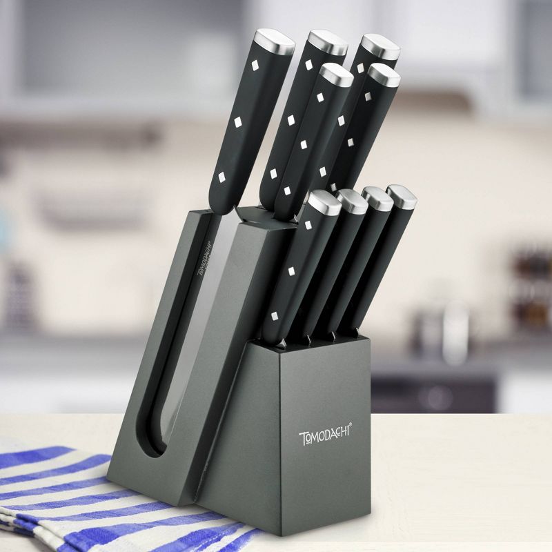 Tomodachi Diamonds Gunmetal - 10pc Knife Block Set, Titanium
