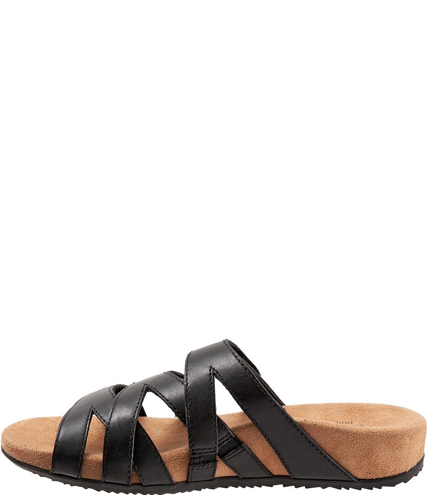 Softwalk Blythe Leather Adjustable Slide Sandals