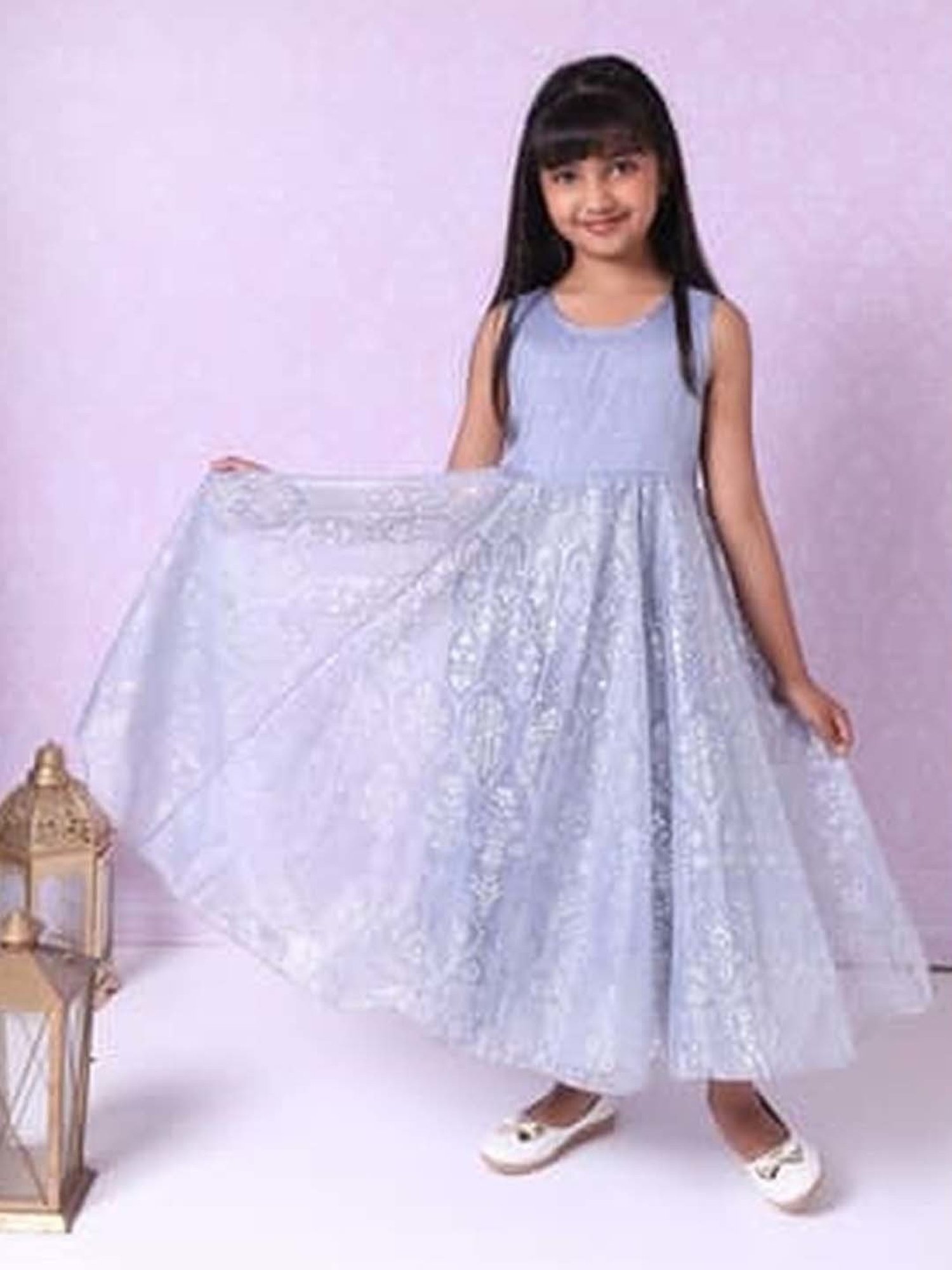 Biba Kids Grey Printed Gown