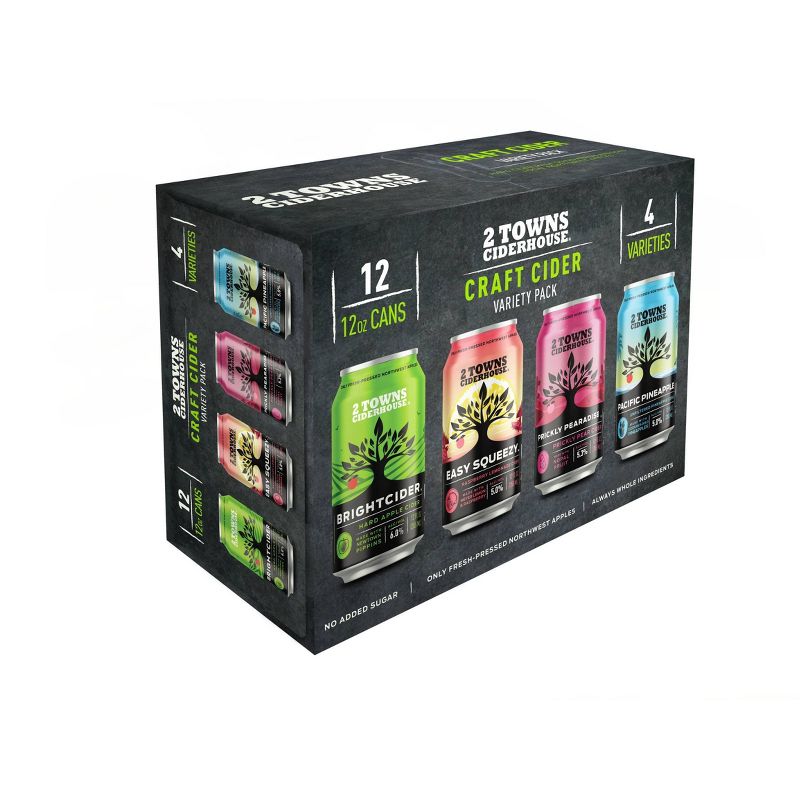 2 Towns Hard Cider Variety Pack - 12pk/12 fl oz Cans