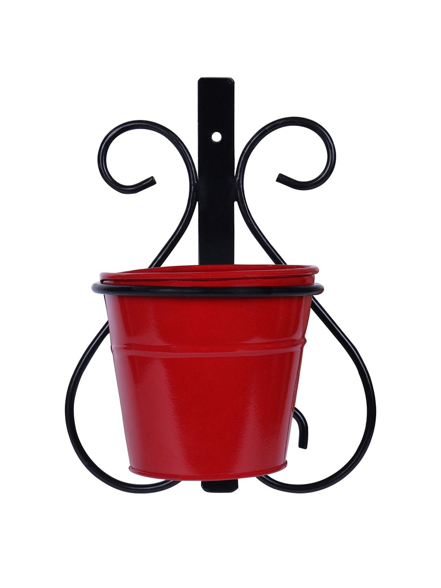 Homesake Multicolor Metal Plant Pot with Stand - Set of 2