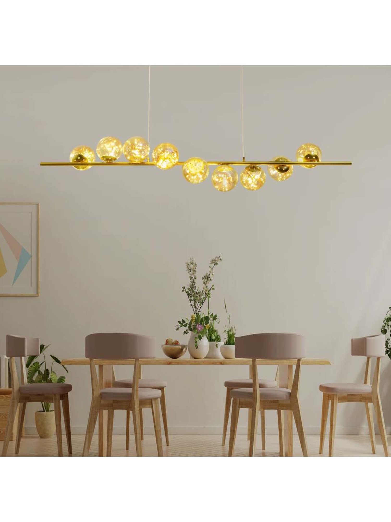 Kapoor E Illuminations Hardware Brass Glass Led Chandelier