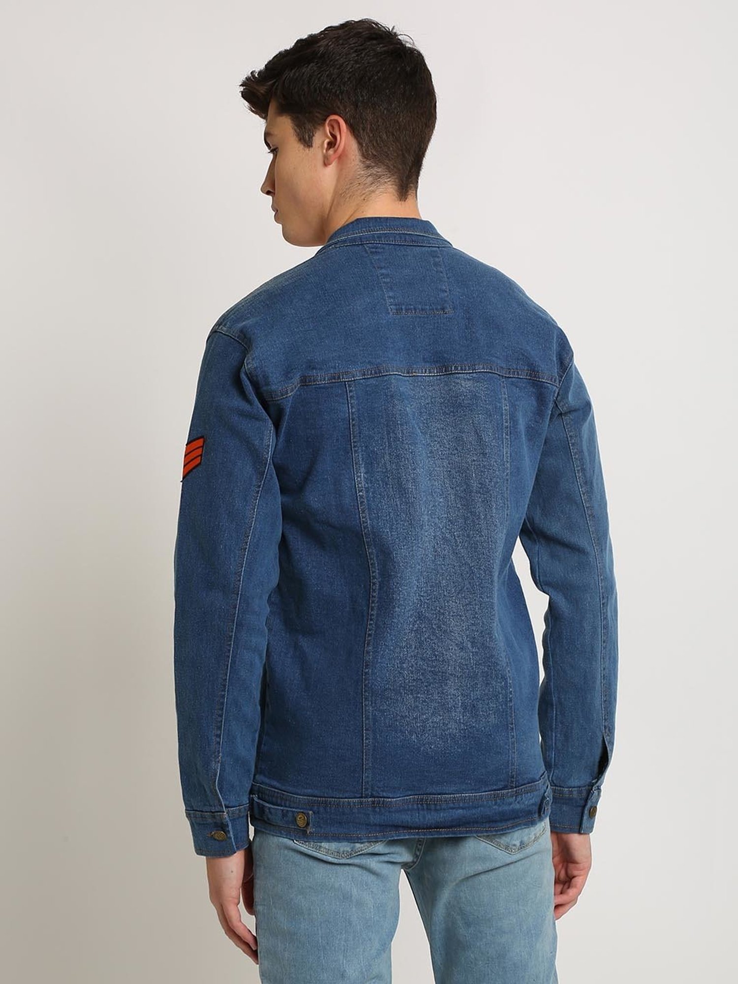 VOXATI Blue Full Sleeves Shirt Collar Denim Jacket