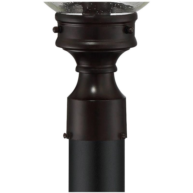 Franklin Iron Works Outdoor Post Light Fixture LED Dimmable Bronze 23" Clear Seedy Glass for Exterior Garden Yard Driveway