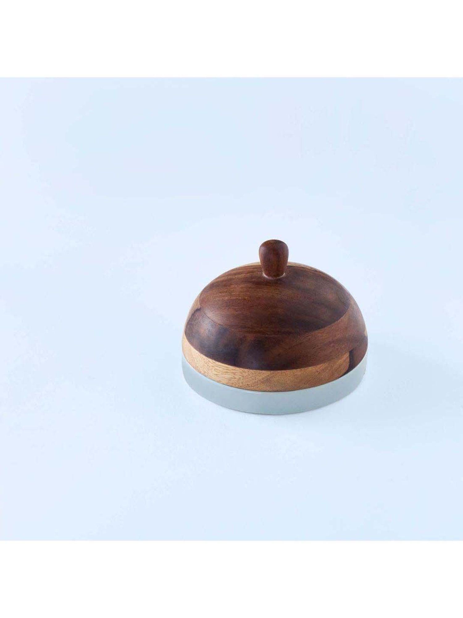 ellementry Sky Blue Ceramic Butter Dish with Lid - Set of 1