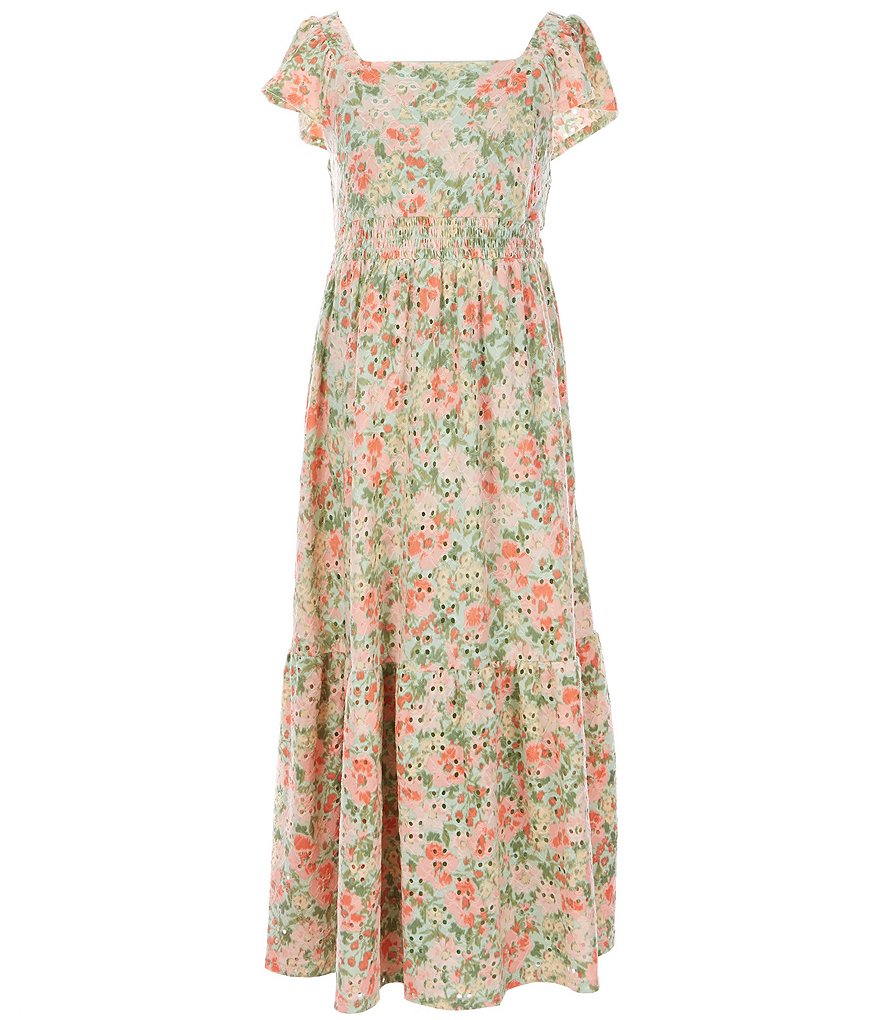 Bonnie Jean Big Girls 7-16 Tie-Dye Chiffon Tiered Maxi Dress