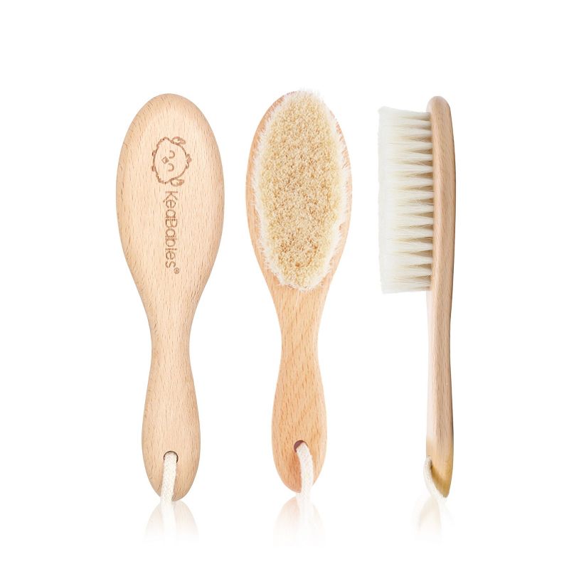 KeaBabies Baby Hair Brush for Newborn, Beige