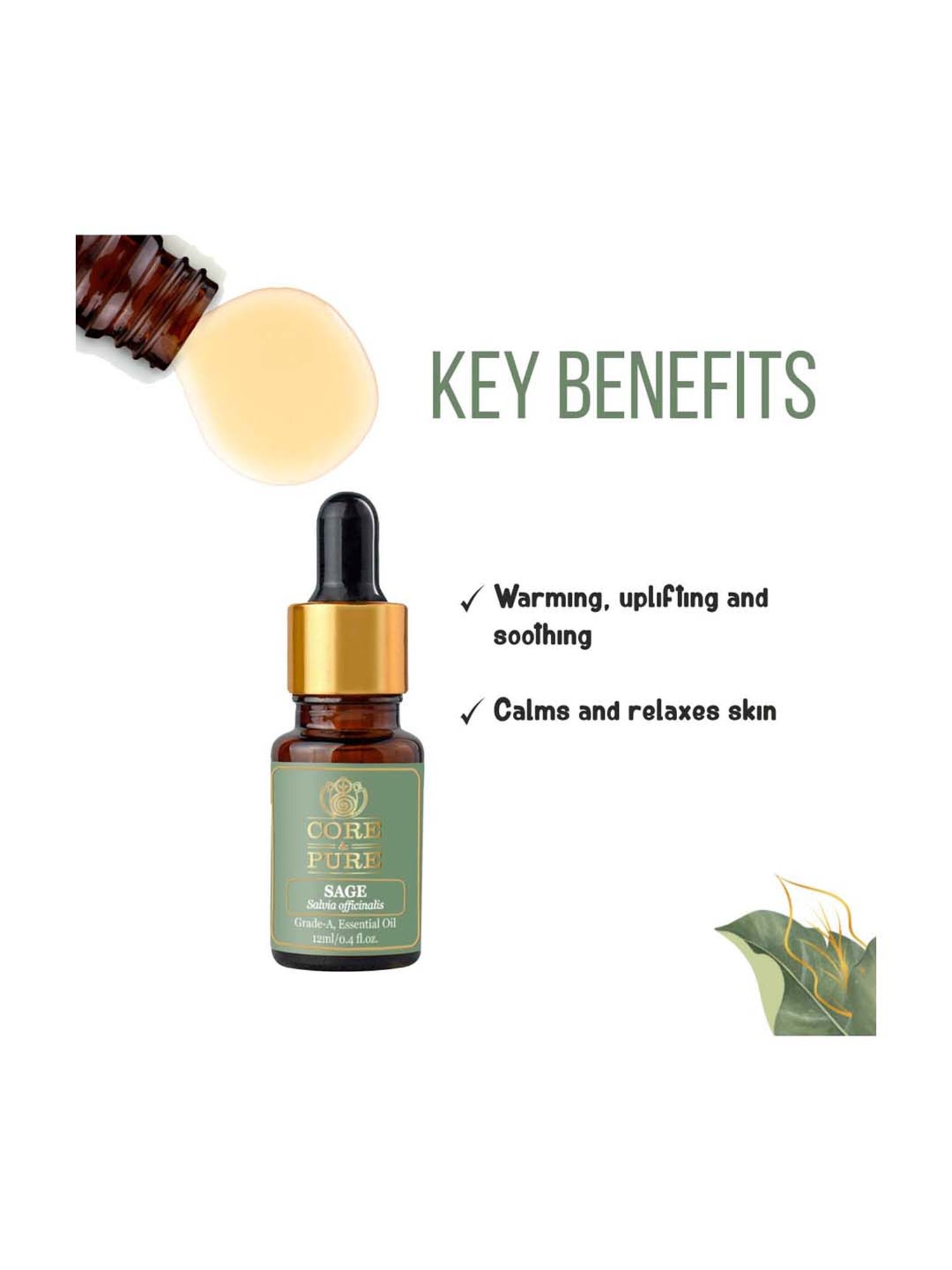 CORE & PURE Sage Essential Oil - 12 ml