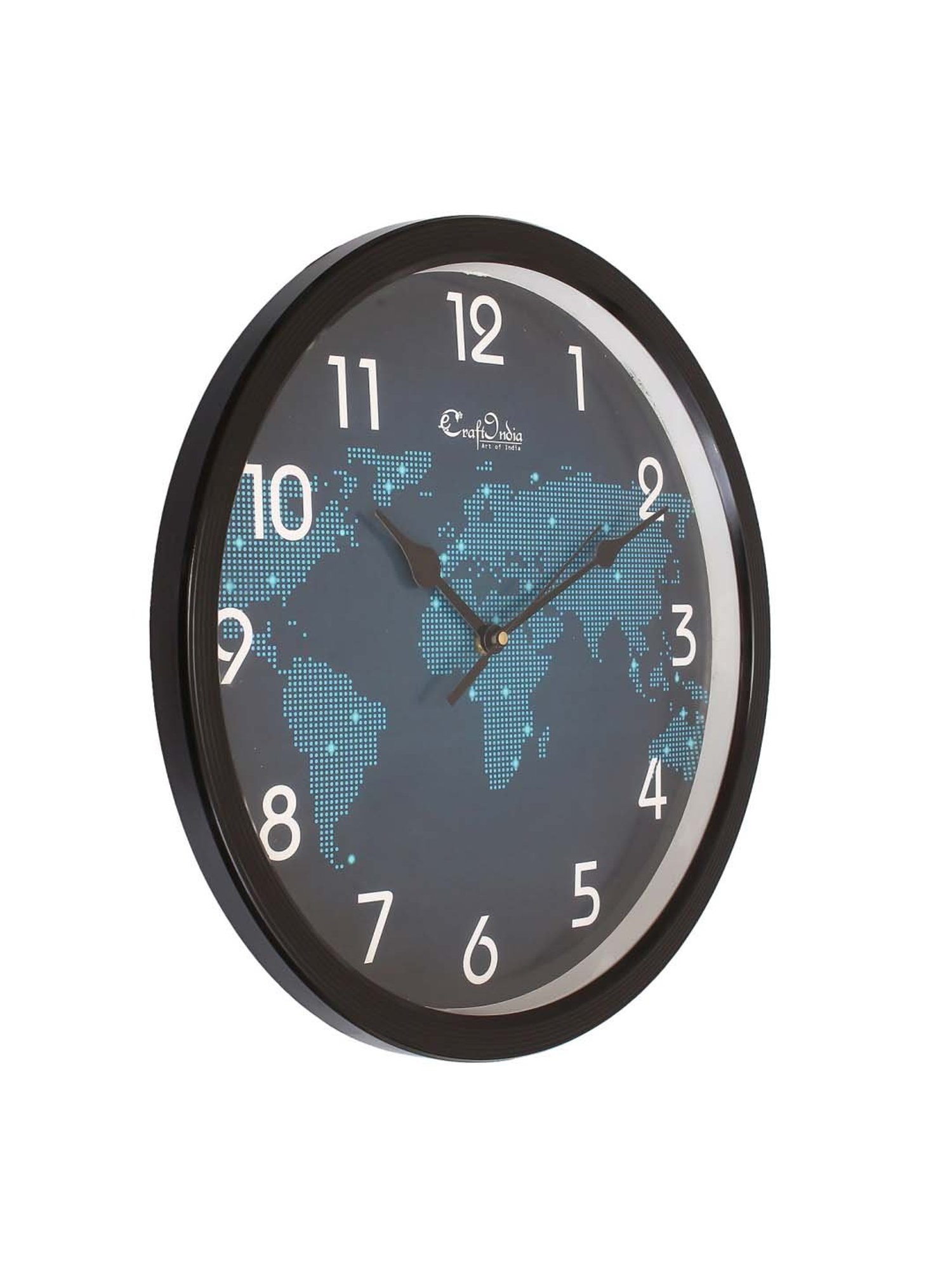 eCraftIndia Designer Round Analog Black Wall Clock