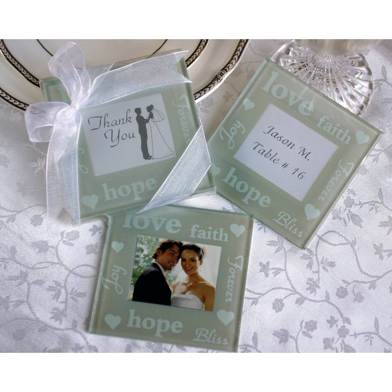 12ct Good Wishes Pearlized Photo Coasters