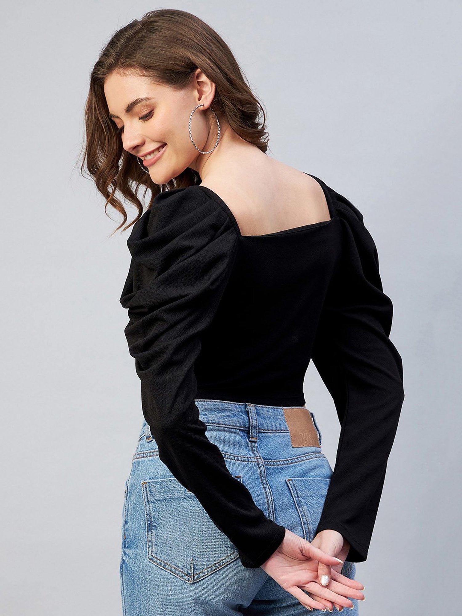 Carlton London Black Crop Top