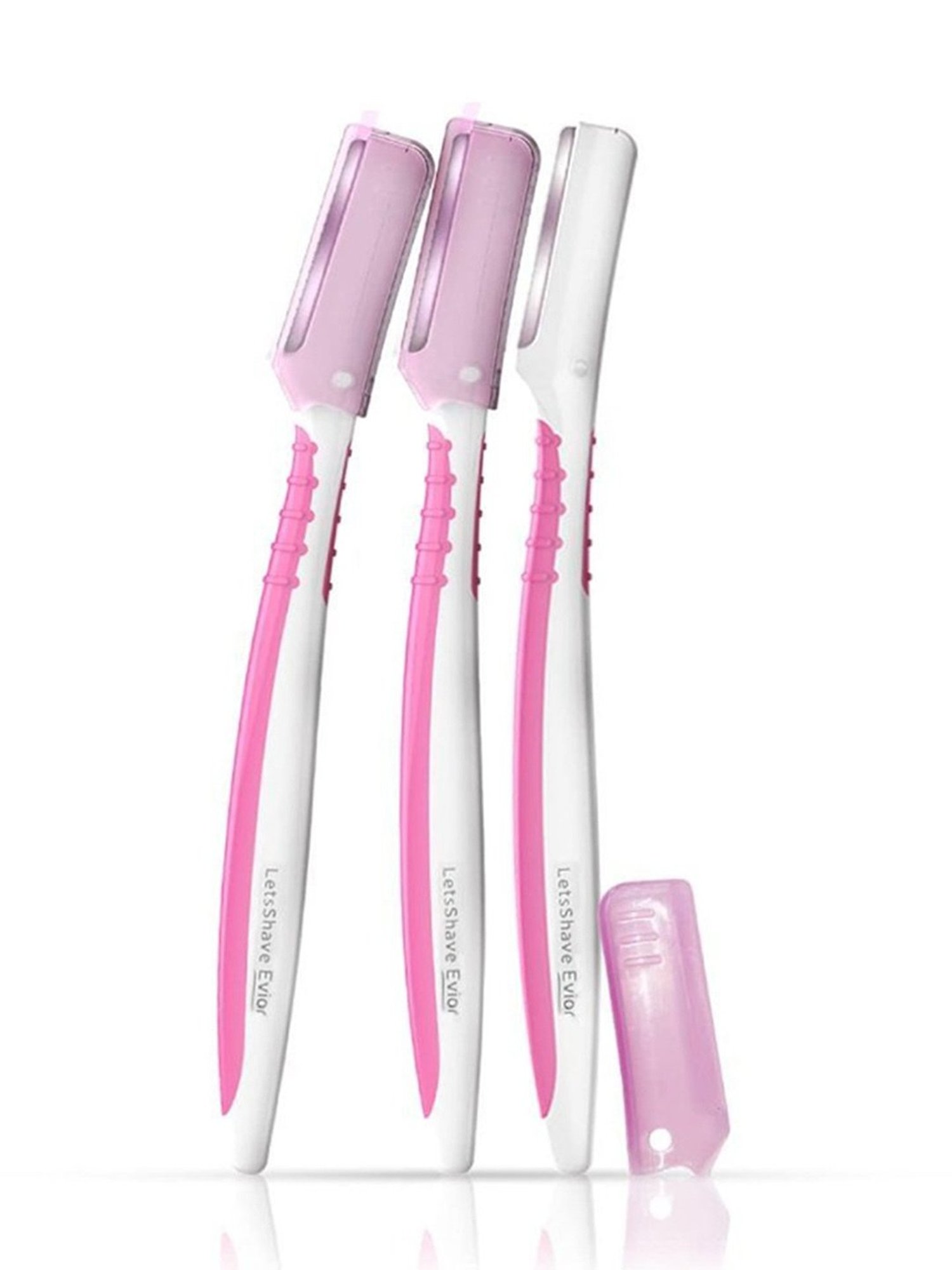 LetsShave Evior Women Face Razor - Pack of 3 (Pink/White)