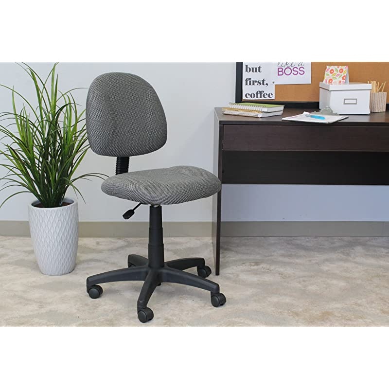 Perfect Posture Delux Fabric Task Chair without Arms in Grey