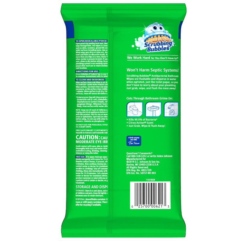 Scrubbing Bubbles Flushable Wipes 28% More - 36ct