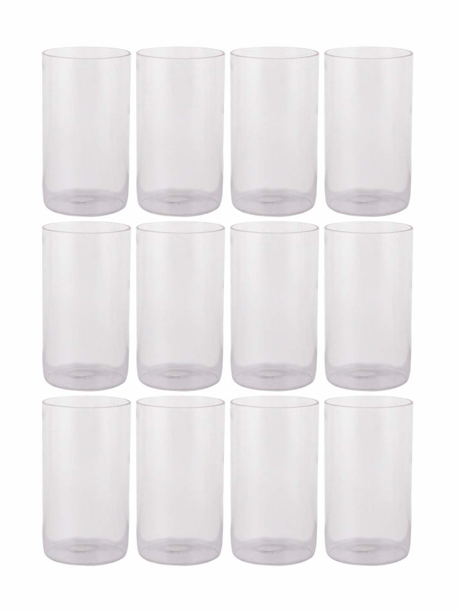 ROXX Transparent Glass Drinking Glasses (340 ml) - Set of 12