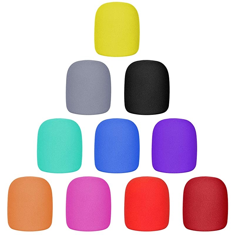 Colorful Microphone Cover Microphone Windscreen Foam Cover Top Grade 10 Pack