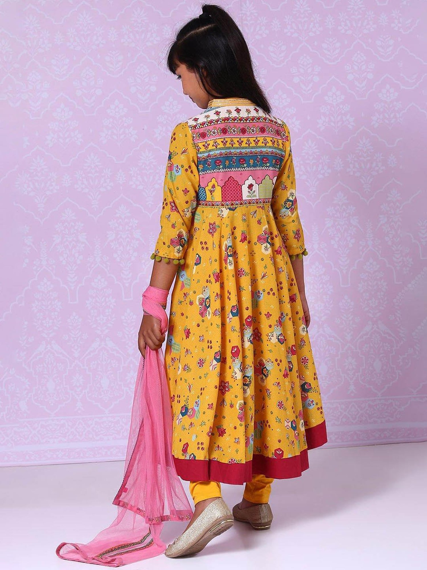 Peppermint Kids Navy Regular Fit Kurta Set