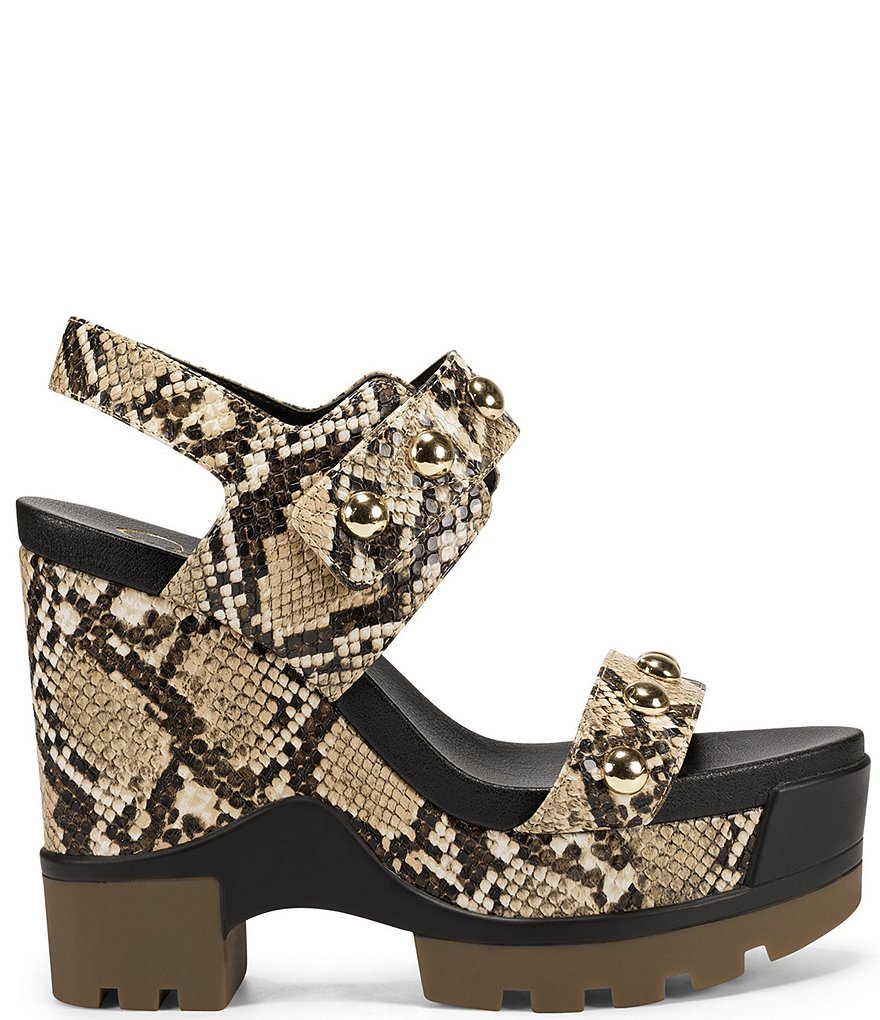 Jessica Simpson Baysie Studded Snake Print Platform Sandals